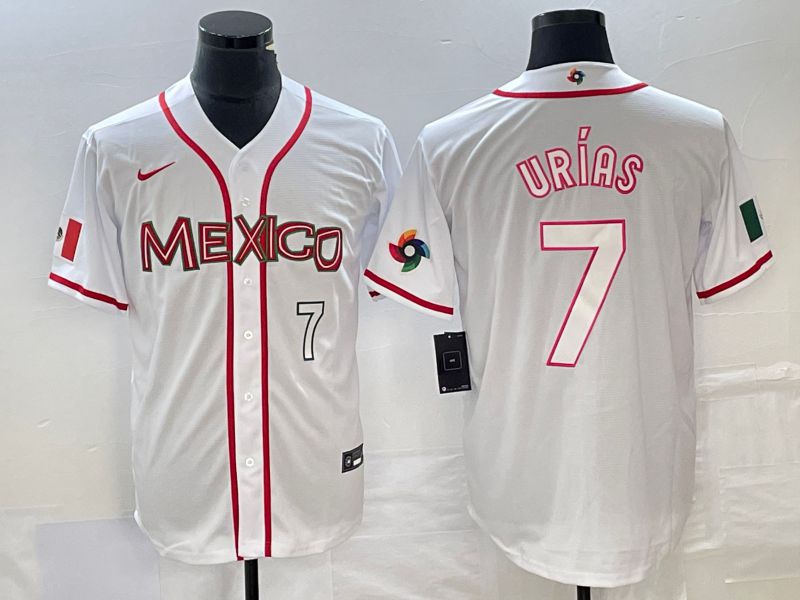 Men 2023 World Cub Mexico #7 Urias White Nike MLB Jersey5->more jerseys->MLB Jersey